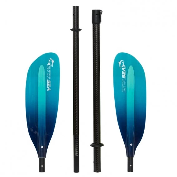 ExtaSea Pro Tour Carbon Vario Doppelpaddel | 220-240cm | 4-teilig | Blue-light Blue 4 ExtaSea Pro Tour Carbon Vario Doppelpaddel | 220-240cm | 4-teilig | Blue-light Blue – Bild 2
